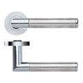 Luna lever on round rose - Polished Chrome Stainless Steel
