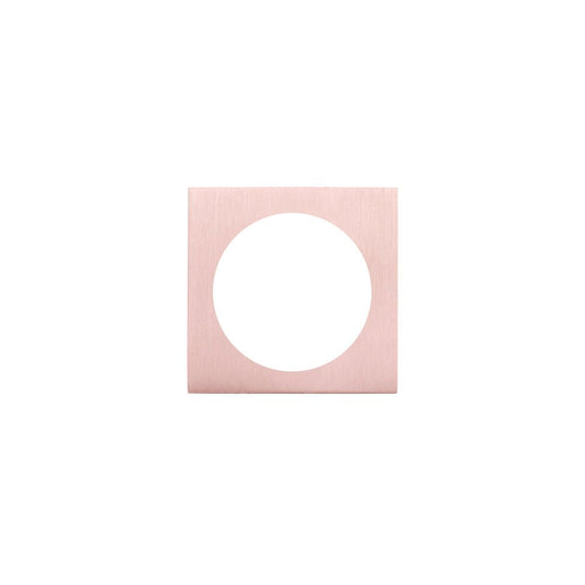 Zoo Hardware ZPZ Spare Square Rose Pack in a brushed rose finish, featuring a square shape with a circular cutout, designed to suit turn and release mechanisms.