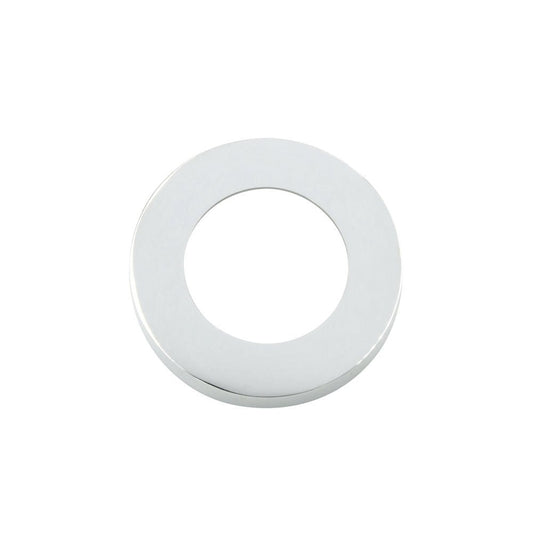 Zoo Hardware Spare ZPZ Screw On Outer Roses - 2x Covers Only in polished chrome finish, featuring a round design with an inner cut-out, suitable for covering screw holes in fixtures.