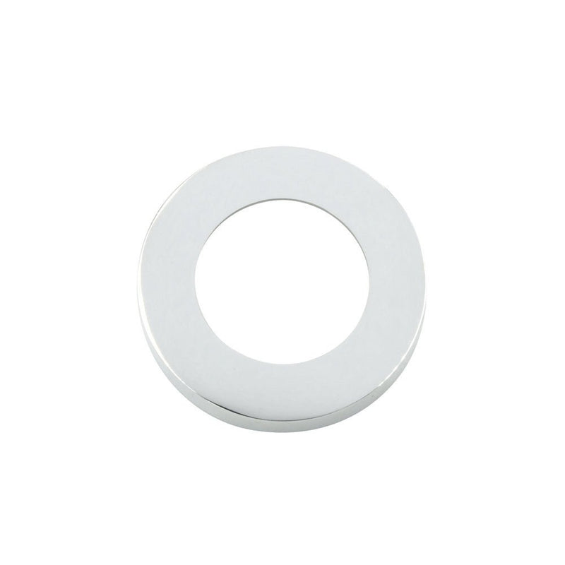 Zoo Hardware Spare ZPZ Screw On Outer Roses - 2x Covers Only in polished chrome finish, featuring a round design with an inner cut-out, suitable for covering screw holes in fixtures.