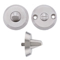 Zoo Hardware Anti-Ligature Turn & Release Set with a 5mm spindle in satin stainless steel, featuring a circular design with a rounded knob and a privacy slot for secure closure.
