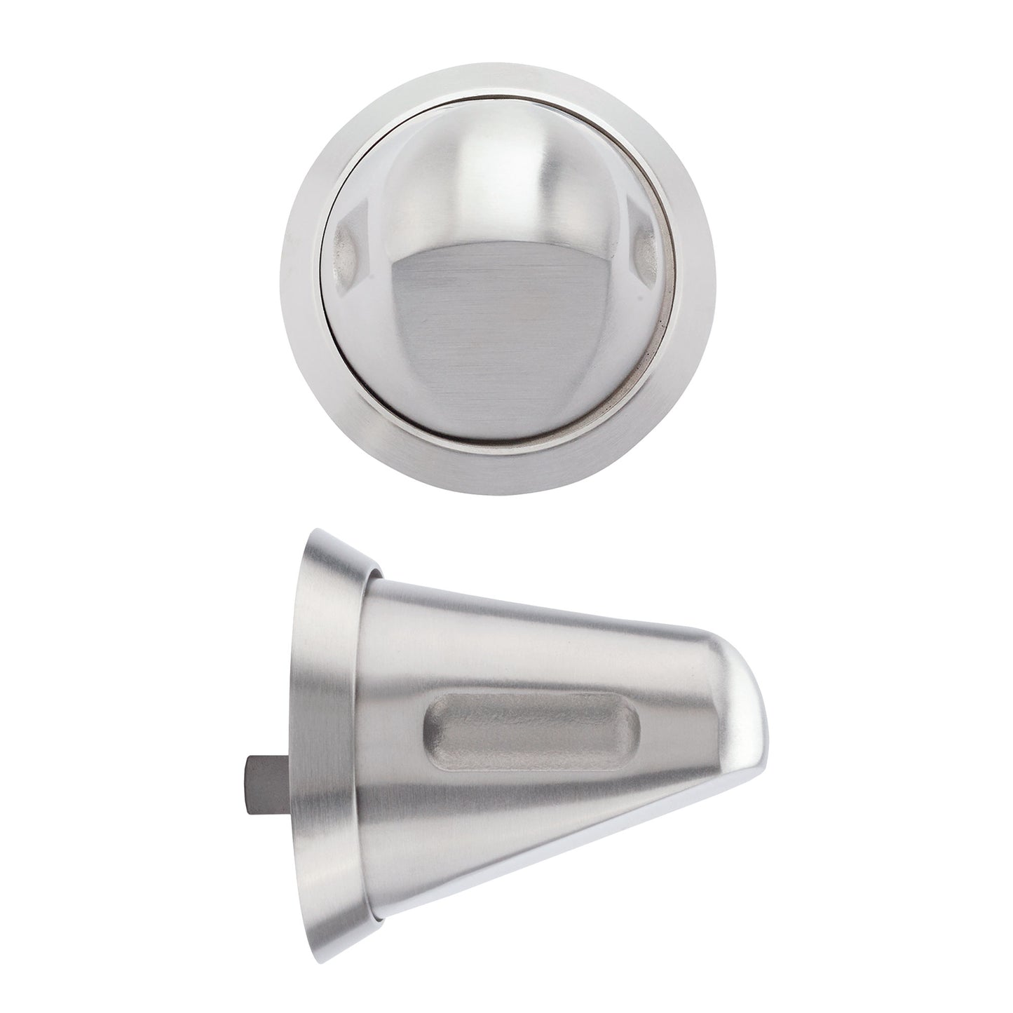 Anti Ligature knob on Rose - Int & Ext - Satin St Steel