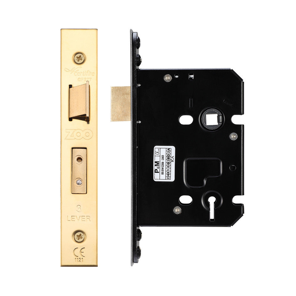 3 Lever Sash Lock – PVD Forend & Strike