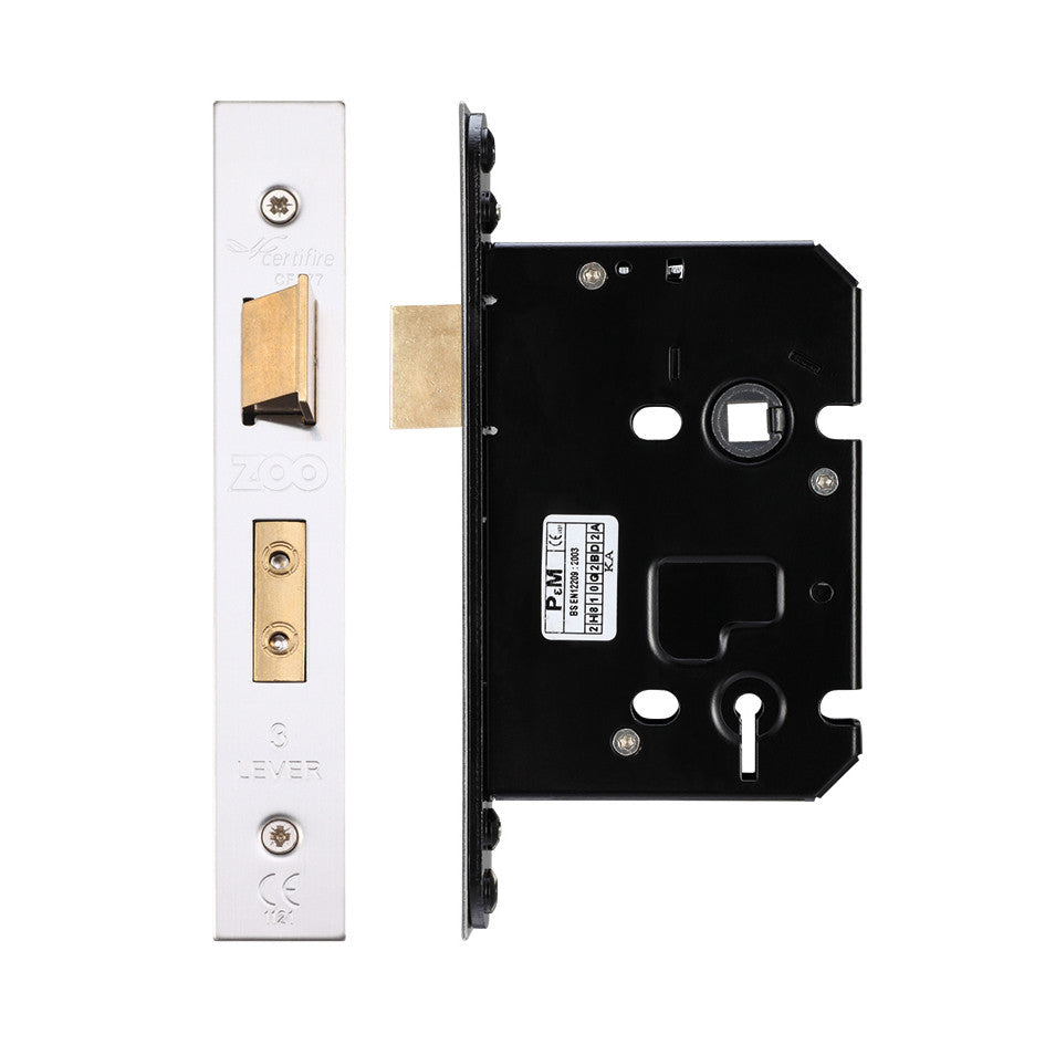3 Lever Sash Lock – PVD Forend & Strike