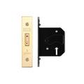 Zoo Hardware 3 Lever Replacement Dead Lock featuring a brass faceplate and a black locking mechanism, designed for durability and security.