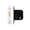 Zoo Hardware 3 Lever Replacement Dead Lock featuring a steel body with a brushed metal faceplate and a black backplate, designed for secure locking.