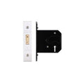 Zoo Hardware 3 Lever Replacement Dead Lock with a silver faceplate and a black casing, featuring a central keyhole and a lever mechanism for secure locking.
