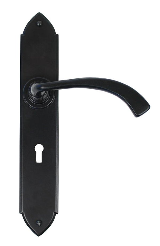 Black Gothic Curved Sprung Lever Lock Set.