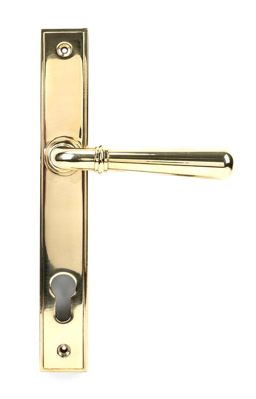 Polished Brass Newbury Slimline Lever Espag. Lock Set.