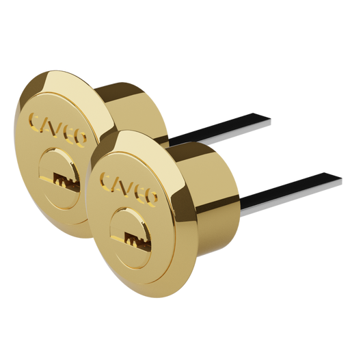 CAVEO Dimple Rim Cylinder Keyed Alike Pair - PB 3 Keys.