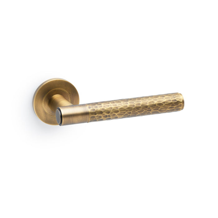 AW - Spitfire Hammered Lever on Round Rose - Italian Brass