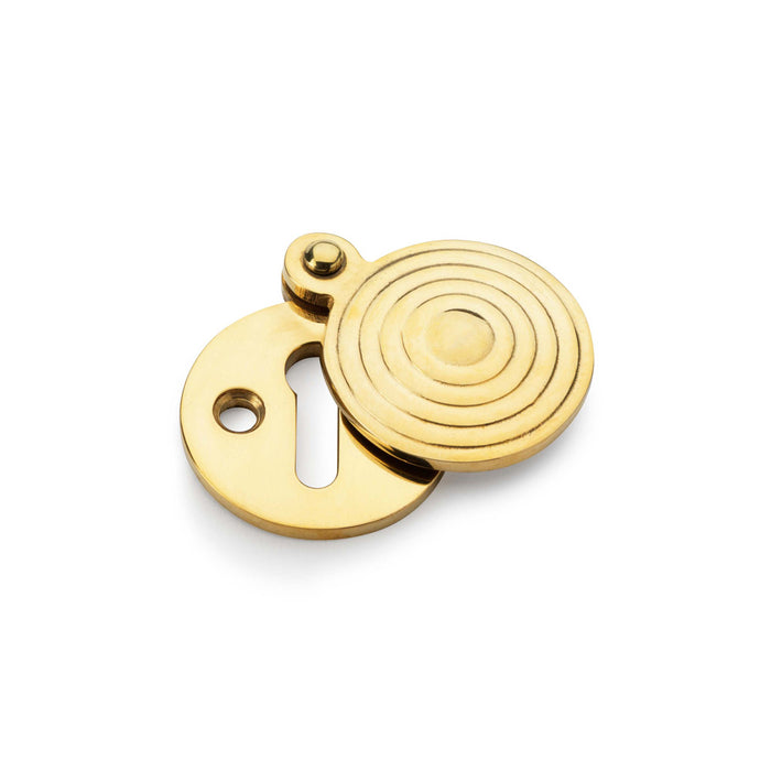 Alexander & Wilks Standard Key Profile Round Escutcheon with Christoph Design Cover - Antique Brass