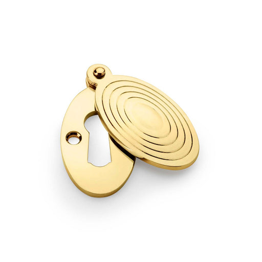 AW - Standard Key Profile Ellipse Escutcheon with Christoph Design Cover - Unlacquered Brass