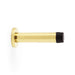 AW - Cylinder Projection Door Stop on Rose - Polished Brass Lacquered