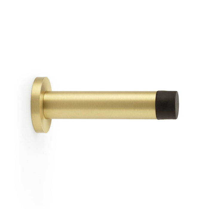 AW - Cylinder Projection Door Stop on Rose - Satin Brass