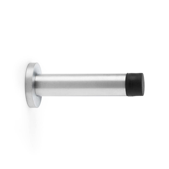 AW - Cylinder Projection Door Stop on Rose - Satin Chrome