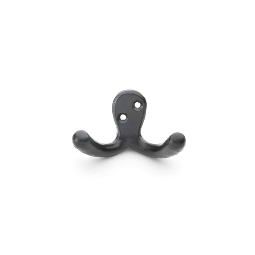 AW - Victorian Double Robe Hook - Black