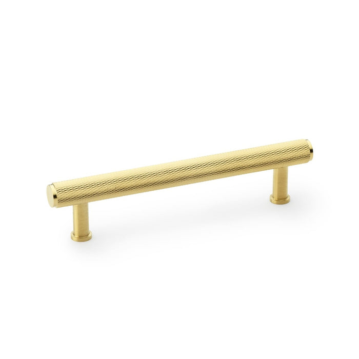 AW - Crispin Knurled T-bar Cupboard Handles Handle - Satin Brass PVD - 128mm