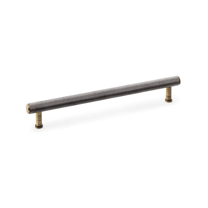 AW - Crispin Dual Finish Knurled T-bar Cupboard Handles Handle - Dark Bronze PVD and Antique Black - Centres 224mm