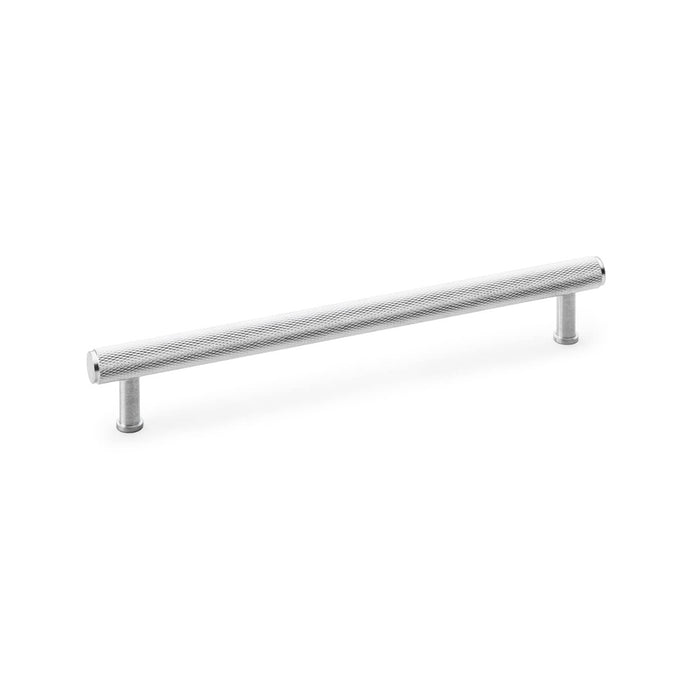 AW - Crispin Dual Finish Knurled T-bar Cupboard Handles Handle - Polished and Satin Chrome - Centres 224mm