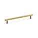 AW - Crispin Dual Finish Knurled T-bar Cupboard Handles Handle - Satin Brass and Dark Bronze PVD - Centres 224mm
