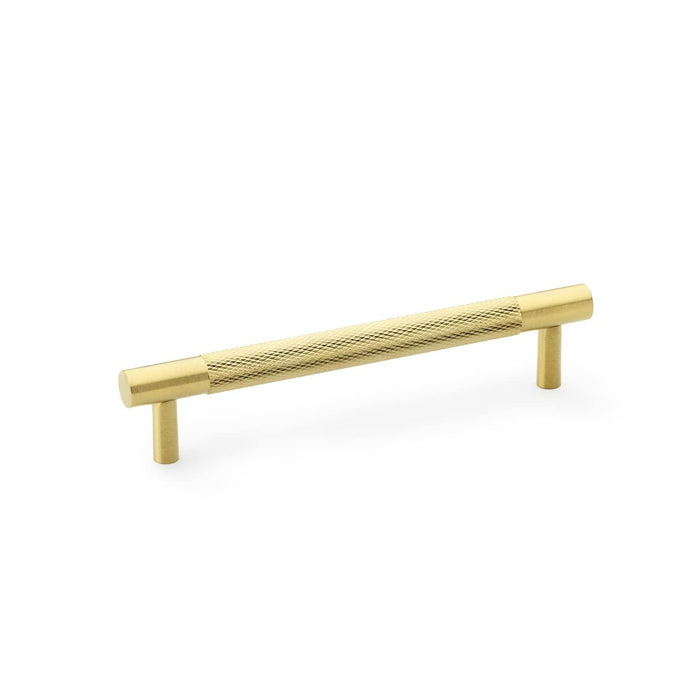 AW - Brunel Knurled T-Bar Cupboard Handle - Satin Brass PVD - Centres 128mm