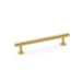 AW - Round T-Bar Cabinet Pull Handle - Satin Brass - 128mm