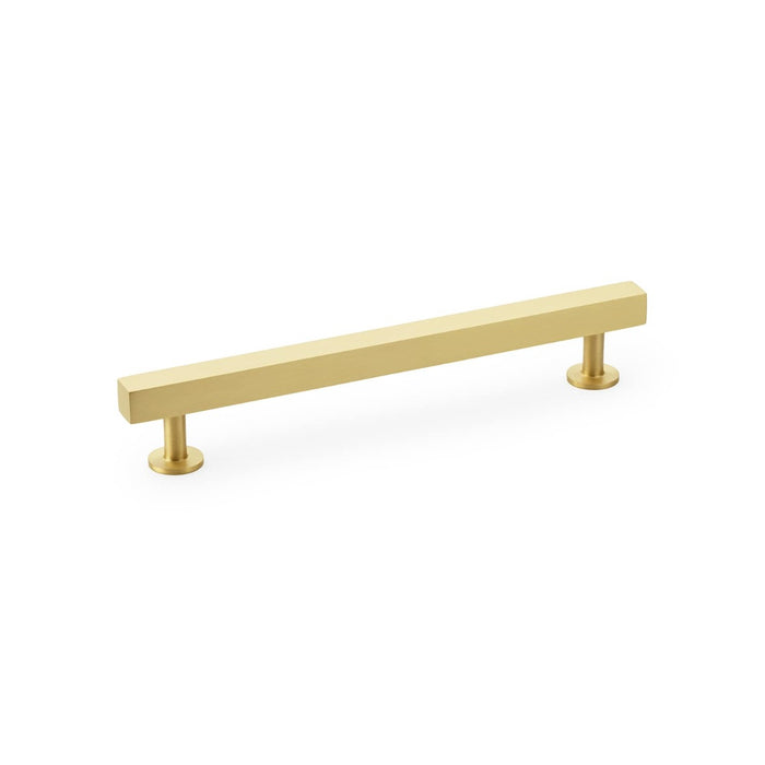 AW - Square T-Bar Cabinet Pull Handle - Satin Brass - 160mm